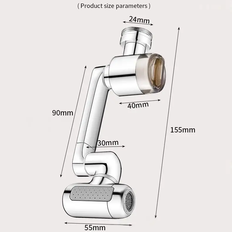1080° Rotating Faucet Extender with Upward Facial Mist, 4 Water Modes & Built-In Filter